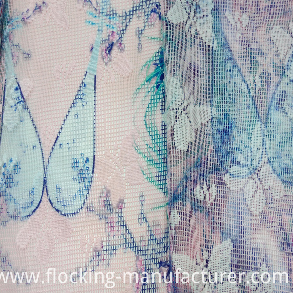 Polyester Printed Mesh Lace Fabric for Home Textile and Garment